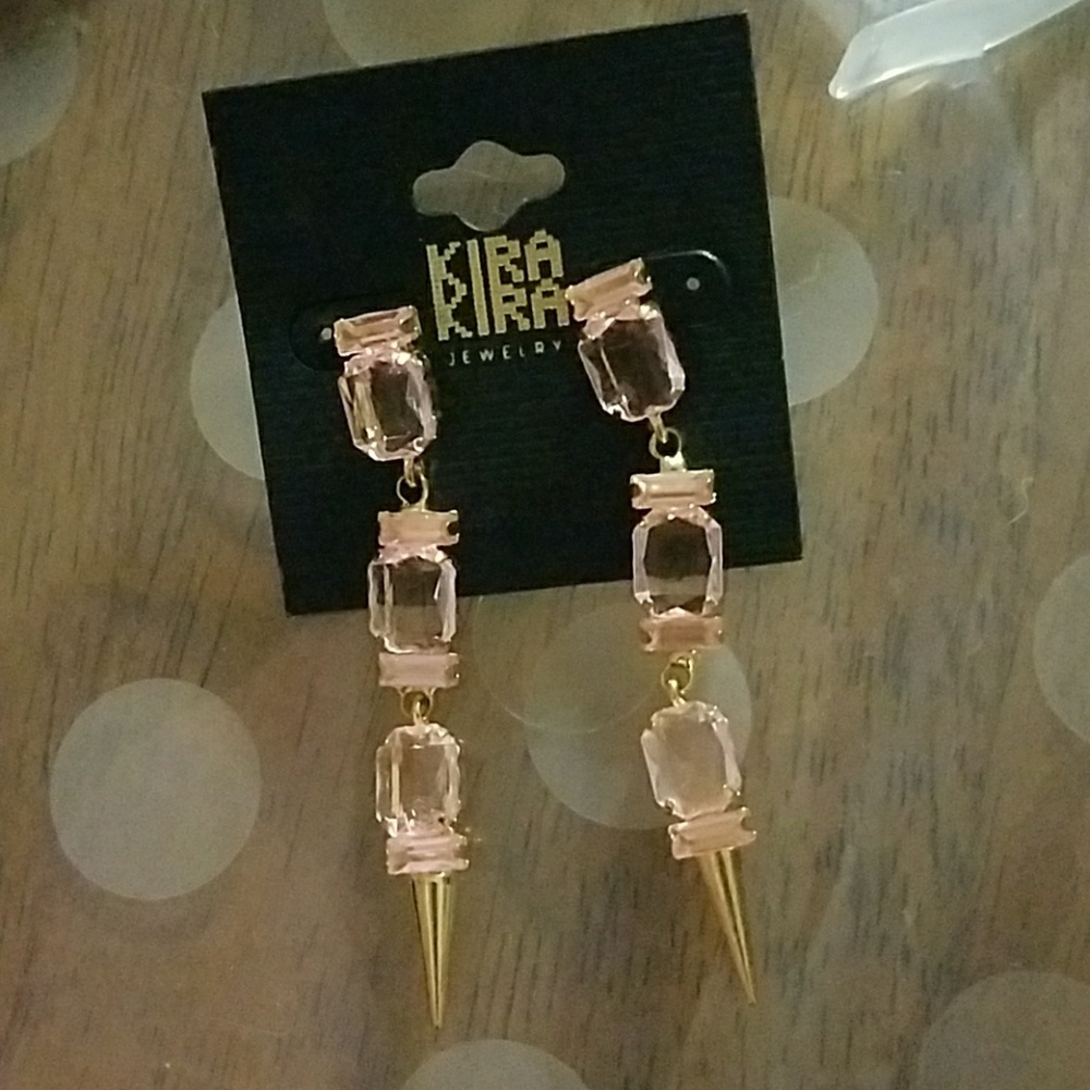 Pink dangle earrings
